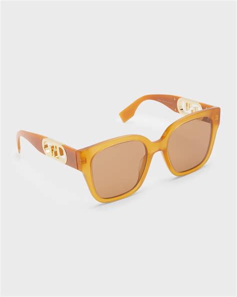 Fendi FF Square Metal & Acetate Sunglasses 